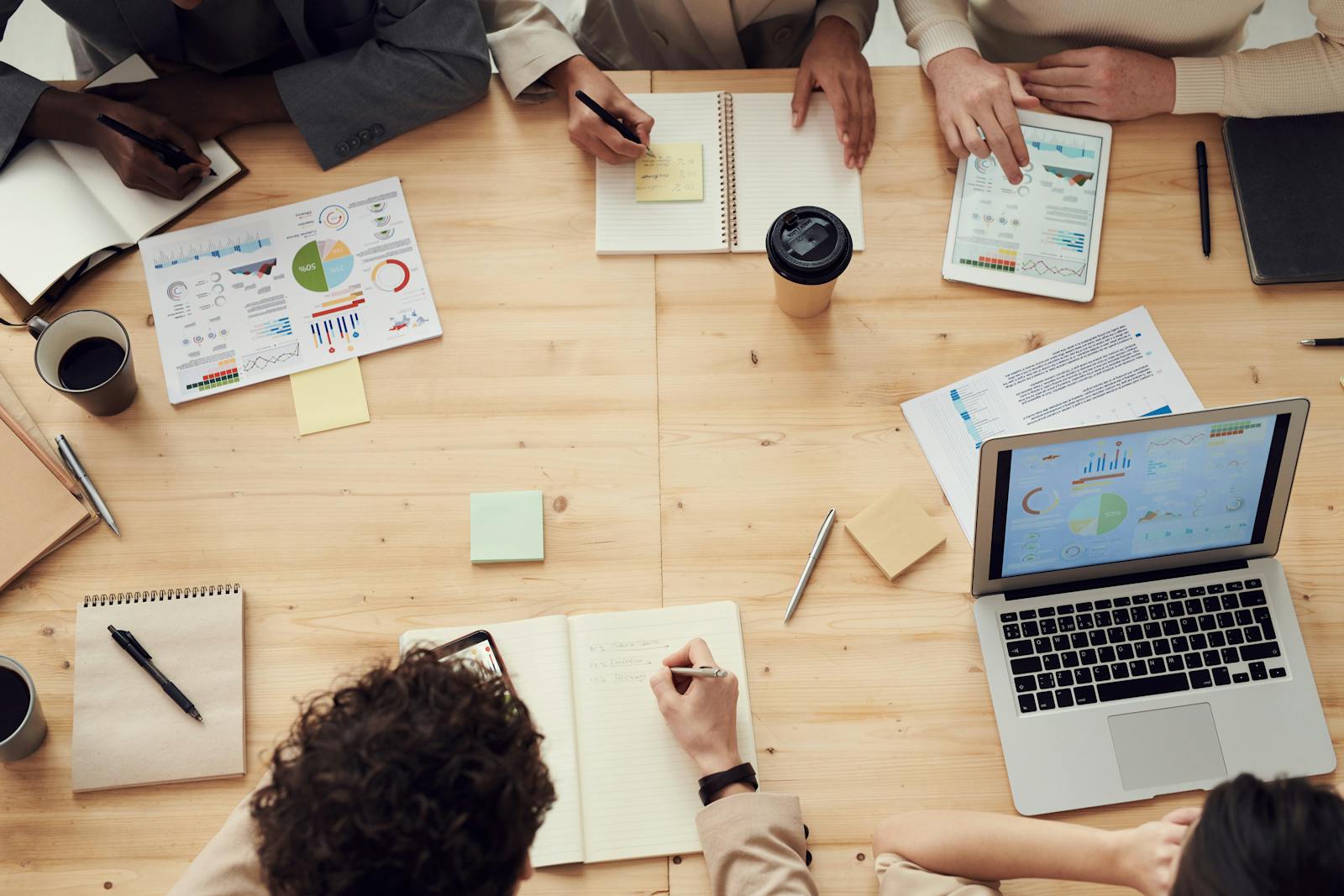 Executive team reviewing strategy documents